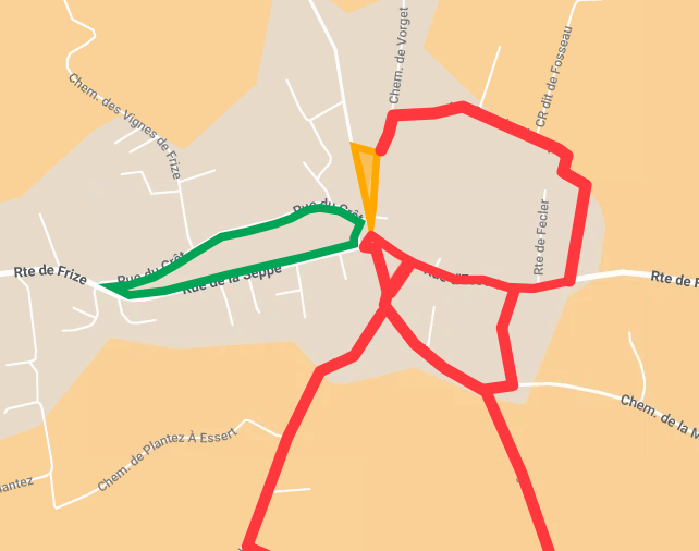 Carte des fermetures de routes et des sens de circulation pour M’Essert Run 2026